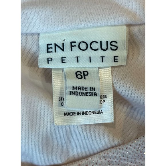 En Focus Womens Sheath Dress Layered Bottom 560021G Round Neck Black Peach SZ 6P - Picture 5 of 6